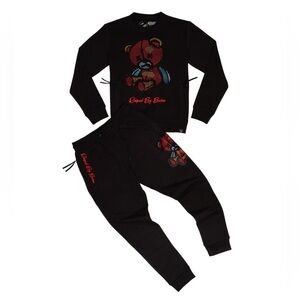 NWOT Civilized Raised by Bears Rhinestone Hoodie & Jogger Sweatsuit - Size Small